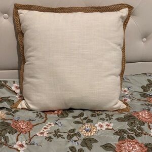 Pier 1 Cream and Tan Woven Accent Pillow